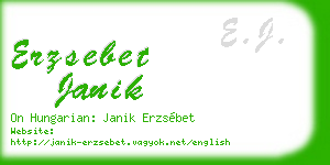 erzsebet janik business card